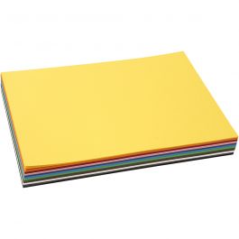 Papier cartonné coloré, A4, feuille 210x297 mm, 180 gr, ass. de couleurs, 12x10 flles/ 1 Pq. [HOB-214270]