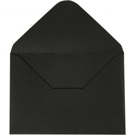 Enveloppes, dimension enveloppes 11,5x16 cm, 110 gr, noir, 10 pièces/ 1 Pq. [HOB-217012]