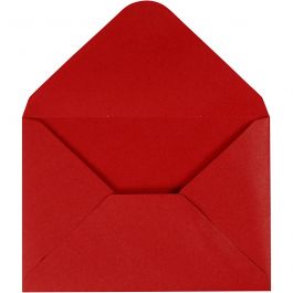 Enveloppes, dimension enveloppes 11,5x16 cm, 110 gr, rouge, 10 pièces/ 1 Pq. [HOB-217013]