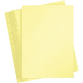 Papier Cartonné, A4, feuille 210x297 mm, 180 gr, jaune clair, 100 flles/ 1 Pq. [HOB-21711]