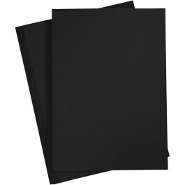 Papier cartonné, A4, feuille 210x297 mm, 220 gr, noir, 10 pièces/ 1 Pq. [HOB-219012]