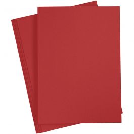 Papier cartonné, A4, feuille 210x297 mm, 220 gr, rouge, 10 pièces/ 1 Pq. [HOB-219013]