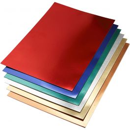 Papier métallisé, A2, feuille 420x594 mm, 280 gr, ass. de couleurs, 30 flles ass./ 1 Pq. [HOB-22090]