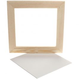 Panneau en toile avec Cadre en Bois, dim. 20x20x0,3 cm, blanc, 1 pièce [HOB-226220]