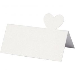 Marque-place, dim. 8x8,5 cm, 120 gr, blanc, 20 pièces/ 1 Pq. [HOB-23048]