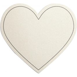 carte en Coeur, dim. 75x69 mm, 120 gr, blanc cassé, 10 pièces/ 1 Pq. [HOB-23053]
