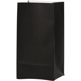 Sac en papier, noir,  17 cm,  6x9 cm, 80 gr, 10 pièce/ 1 Pq. [HOB-23156]