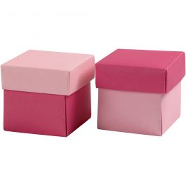 Boîte pliante, dim. 5,5x5,5 cm, 250 gr, rose, 10 pièces/ 1 Pq. [HOB-233009]