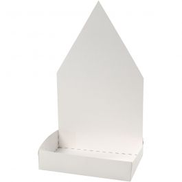Bac à semer en forme de figurine, maison, H : 20 cm, blanc, 6 set/ 1 Pq. [HOB-23323]