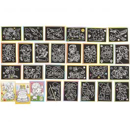 Cartes à gratter, dim. 9x12 cm, 96 ass./ 1 Pq. [HOB-23347]