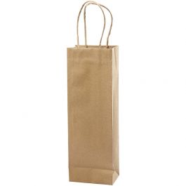 Sac en Papier, H : 36 cm, L : 13x8 cm, 125 gr, brun, 10 pièces/ 1 Pq. [HOB-23370]