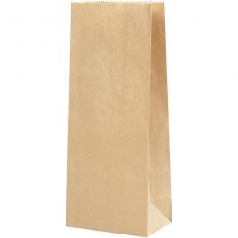 Sac en papier, H : 22,5 cm, dim. 6,5x9 cm, 50 gr, brun, 100 pièces/ 1 Pq. [HOB-23372]