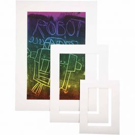 Passe-partout, A3,A4,A5, dim. 17x23 + 25x34 + 35+48 cm, ép. 0,4 mm, 270 gr, blanc, 75 pièces/ 1 Pq. [HOB-23601]