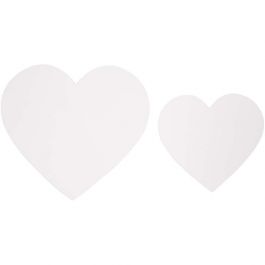 Coeurs, dim. 6+8,5 cm, 240 gr, blanc, 50 pièces/ 1 Pq. [HOB-23852]