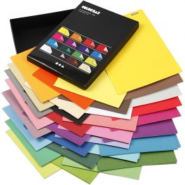 Papier Color Bar, A4, feuille 210x297 mm, 100 gr, ass. de couleurs, 16x10 flles/ 1 Pq. [HOB-25337]