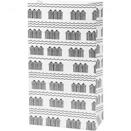 Sac en papier, H : 21 cm, dim. 6x12 cm, 80 gr, noir, blanc, 10 pièces/ 1 Pq. [HOB-25363]