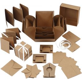 Boîte explosion, dim. 7x7x7,5+12x12x12 cm, naturel, 1 pièce [HOB-25380]