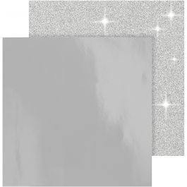 Papier Design, 30,5x30,5 cm, 120+128 gr, argent, 2flles/ 1 Pq. [HOB-26241]