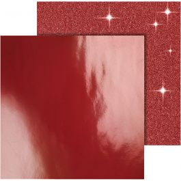 Papier Design, feuille 30,5x30,5 cm, 120+128 gr, rouge, 2 flles/ 1 Pq. [HOB-26332]