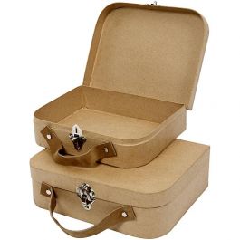 Valises, dim. 25,5x20x8+22,5x18x6,5 cm, 2 pièces/ 1 set [HOB-26429]