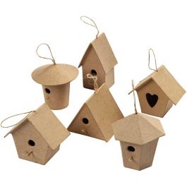 Mini-Nichoirs, H : 7 cm, 6 pièces/ 1 Pq. [HOB-26531]