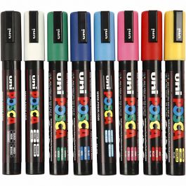 Feutre Posca, dim. PC-5M, trait 2,5 mm, moyen, ass. de couleurs, 8 pièces/ 1 Pq. [HOB-276900]