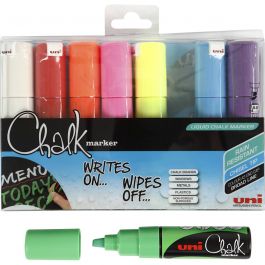 Feutre à craie, chalk, trait 8 mm, ass. de couleurs, 8 pièces/ 1 Pq. [HOB-279918]