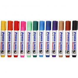 Feutres pour tableau blanc, trait 4 mm, ass. de couleurs, 12 pièces/ 1 Pq. [HOB-28248]
