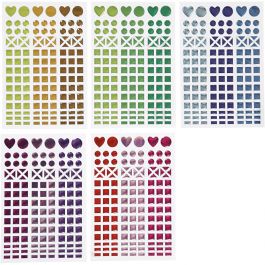 Autocollants mosaïques, d 8-14 mm, feuille 11x16,5 cm, ass. de couleurs, 10 flles/ 1 Pq. [HOB-28253]