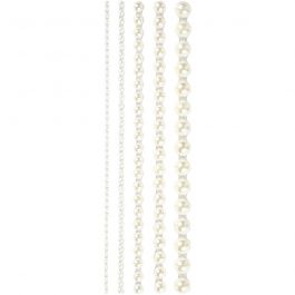 Demies perles, dim. 2-8 mm, blanc, 140 pièces/ 1 Pq. [HOB-28316]
