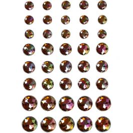 Pierres de strass, dim. 6+8+10 mm, brun, 40 pièces/ 1 Pq. [HOB-28325]