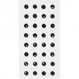 Pierres de strass, d 8 mm, noir, 32 pièces/ 1 Pq. [HOB-283802]