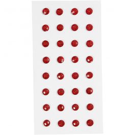 Pierres de strass, d 8 mm, rouge, 32 pièces/ 1 Pq. [HOB-283803]