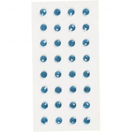 Pierres de strass, d 8 mm, bleu, 32 pièces/ 1 Pq. [HOB-283804]