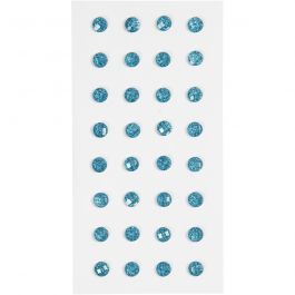 Pierres de strass, d 8 mm, bleu clair, 32 pièces/ 1 Pq. [HOB-283808]