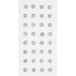 Pierres de strass, d 8 mm, argent, 32 pièces/ 1 Pq. [HOB-283818]