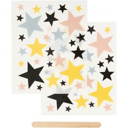 Décalcomanies, étoiles, feuille 12,2x15,3 cm, 1 Pq. [HOB-283963]