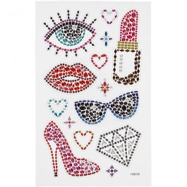 Autocollants diamant, prêt pour la fête, feuille 10x16 cm, 1 flles [HOB-284031]