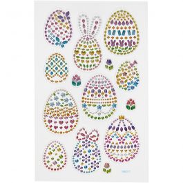 Autocollants diamant, oeufs de Pâques, feuille 10x16 cm, 1 flles [HOB-284036]