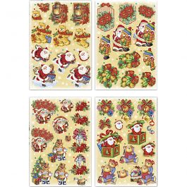 Motifs 3D, Père Noël et ours en peluche, feuille 21x30 cm, 4 flles/ 1 Pq. [HOB-28666]