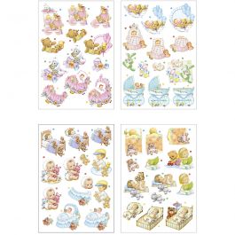 Motifs 3D, bébé, feuille 21x30 cm, 4 flles/ 1 Pq. [HOB-28679]