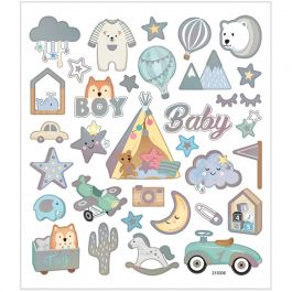 Autocollants, babyboy, feuille 15x16,5 cm, 1 flles [HOB-28883]