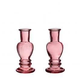Vase Venice Rose H: 11,3 x Ø5 cm (12 Pcs) [IFS-29881]