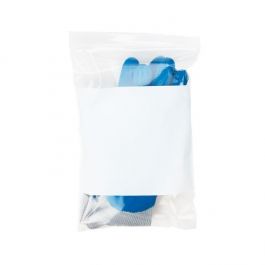 Sachet zip en PE-BD avec fenêtre d'écriture blanche 15,2x22,9cm (100 pièces) [2WE69]