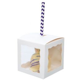 boite en kraft blanc avec fenètres sur 3 cotés 7.5x7.5x7.5 cm (25 pieces) [WGWG348)