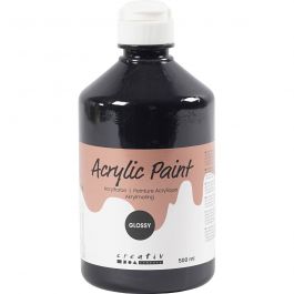 Peinture Acrylique Brillante, noir, 500 ml/ 1 flacon [HOB-32004]