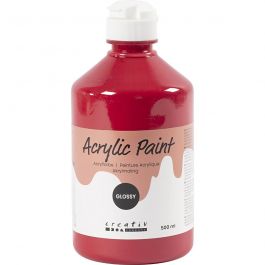 Peinture Acrylique Brillante, rouge primaire, 500 ml/ 1 flacon [HOB-32010]