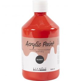 Peinture Acrylique Brillante, rouge, 500 ml/ 1 flacon [HOB-32016]
