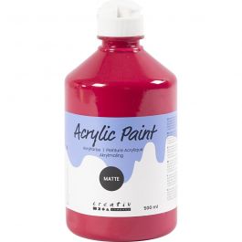 Peinture Acrylique Mate, rouge primaire, 500 ml/ 1 flacon [HOB-32110]
