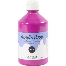 Peinture Acrylique Mate, rose, 500 ml/ 1 flacon [HOB-32120]